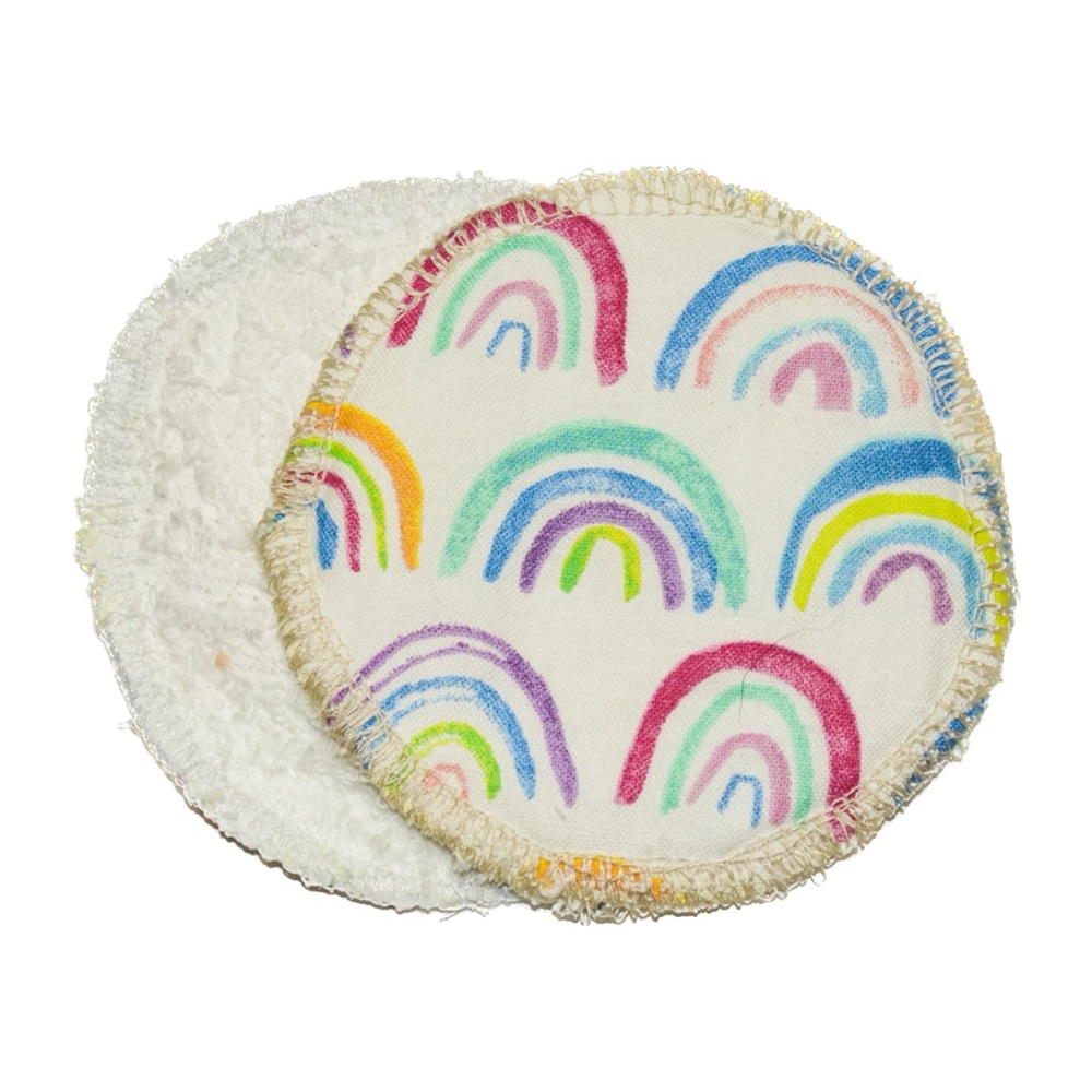 Rainbow Reusable Makeup Remover Pads with towel Backing